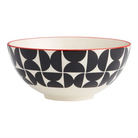 Geometric Contrasting Noodle Bowl - World Market Dinnerware Display, Asian Dinnerware, Mid Century Dishes, Modern Tableware, Noodle Bowl, Kitchen Dinnerware, Noodle Bowls, World Market, Midcentury Modern