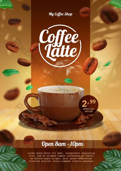 modern coffee latte poster template Coffee Label Design, Tea Box Design, Coffee Bag Design, Coffee Poster Design, Modern Coffee Shop, Tea Labels, Cafe Posters, Coffee Label, Packaging Label Design