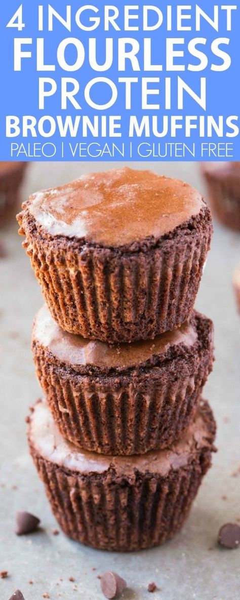 Flourless Muffins, Protein Cupcakes, Protein Brownie, Muffins Paleo, Brownie Muffins, Protein Brownies, Healthy Muffin Recipes, Protein Muffins, Protein Powder Recipes