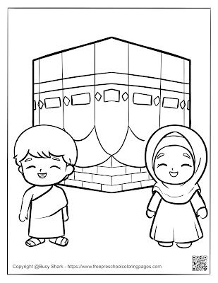 Hajj free coloring page Islamic Colouring Pages For Kids, Islamic Coloring Pages, Islamic Drawing, Muslim Kids Activities, Write Arabic, Islamic Kids Activities, Preschool Math Worksheets, Preschool Coloring Pages, Arabic Alphabet For Kids