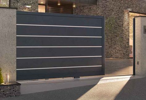 Residential Electric Gates | Residential Sliding Electric Metal Gates | UK Slider Gate Design, Gate Design For Home, Aluminum Windows Design, Gates Sliding, Aluminium Door Design, Aluminum Driveway Gates, Amazing Gates, Automatic Sliding Gate, Electric Gate