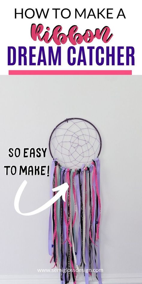 Ribbon Dream Catcher, Dream Catcher Crafts, Dream Catcher Materials, Dream Catcher For Kids, Diy Dream Catcher, Diy Dream Catcher Tutorial, Making Dream Catchers, Dream Catcher Tutorial, Dream Catcher Patterns