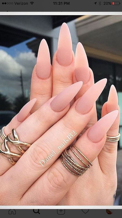 Neutral Stiletto Nails, Pointy Nails, Grunge Nails, Nails Polish, Matte Nails, Nail Decorations, Gorgeous Nails, Stiletto Nails, Cute Acrylic Nails