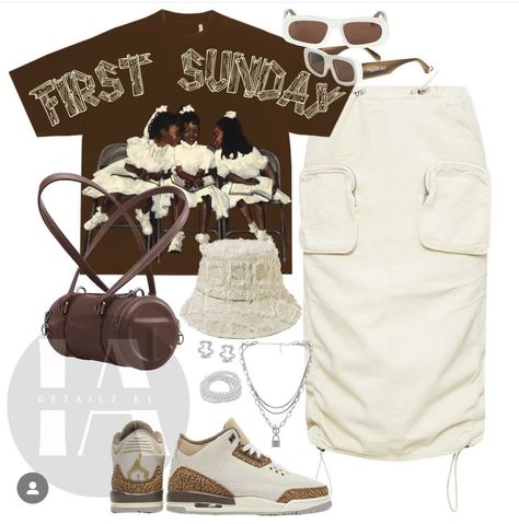 Brown 3s Outfit, Atl Fits, Sweet 16 Outfits, Cute Highschool Outfits, Brown Outfits, Teen Swag Outfits, School Fit, Dressy Casual Outfits, Fasion Outfits