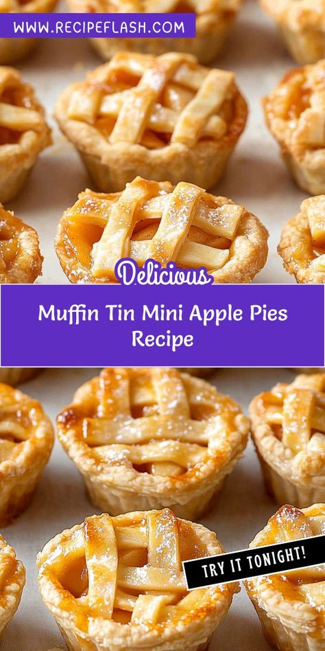 Treat yourself to Muffin Tin Mini Apple Pies! These bite-sized desserts are a fun twist on classic apple pie, perfect for dipping into caramel or whipped cream. Simple to make, these mini delights are sure to impress at any gathering. Enjoy a delicious dessert dip experience with every bite! Desserts With Apple Pie Filling, Mini Pies In Muffin Tin, Mini Apple Pies Easy, Mini Pies Easy, Apple Pie Filling Desserts, Small Apple Pies, Apple Pie Bites Recipe, Individual Apple Pies, Mini Apple Pie Recipe