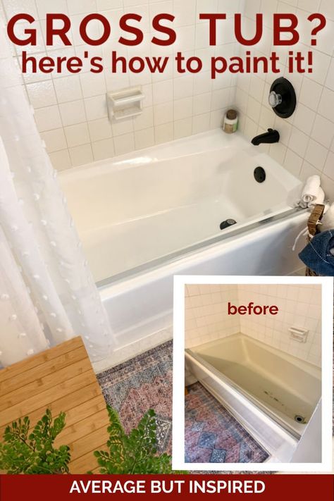 Paint A Tub, Tub And Tile Paint, Bathroom Tub Remodel, Tub Paint, Tub Refinishing, Modern Vintage Bathroom, Tub And Tile, Painting Bathtub, Tub Remodel