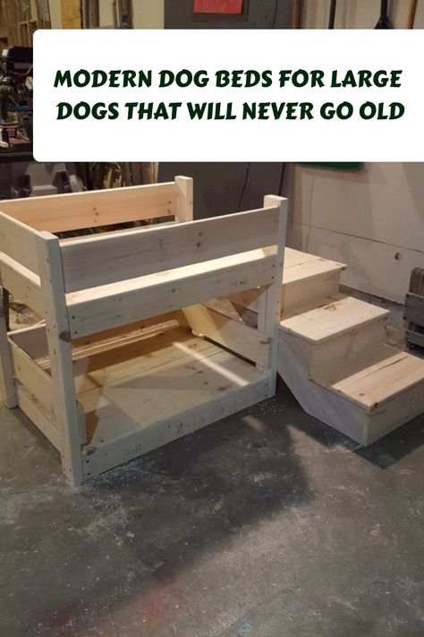 Diy Bedside Dog Bed, Large Dog Bunk Beds Diy, Dog Bed Shelf, Woodworking Projects For Pets, Under Bed Dog Bed, Dog Bunk Beds Diy Plans, Elevated Dog Bed Diy, Diy Dog Bunk Bed, Dog Bunk Beds Diy