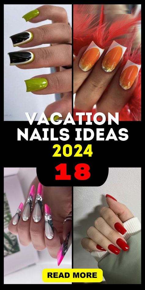 Vacation Nails 2024 18 Ideas: Your Ultimate Guide to the Hottest Trends Vacation Nails Coffin, Vacation Nail Designs, Short Almond Shaped Nails, Classy Nail Art Ideas, Classy Nail Art, Christmas Getaways, Short Acrylics, Beach Dinner, Vacation Nails