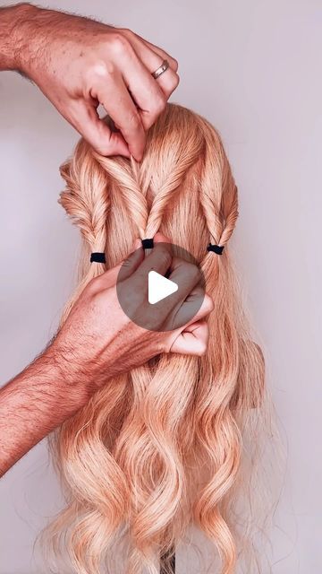 Mark Nelson-Wolter | ✨💕 HAIR TIP! THESE TEXTURED PULL THROUGH BRAIDS ARE A GREAT TECHNIQUE FOR CREATING DIMENSION IN A HAIR UP DO! Hair Up Do Tutorials @... | Instagram Easy Homecoming Updos For Long Hair, Braided Updo Medium Length, Wedding Hairdos For Long Hair Updo, Up Do Hair Tutorials, How To Wedding Hair, Pull Through Braid Updo, Best Bridesmaid Hairstyles, Pull Through Hairstyles, Easy Diy Bridesmaid Hair