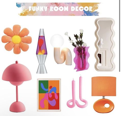 Eclectic Room Decor, Funky Room Decor, Groovy Room, Eclectic Room, Retro Room Decor, Funky Room, Room Decor Pink, Colorful Eclectic, Preppy Decor