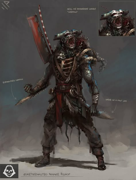 ArtStation - Stories of cursed pirates, Mirco Paganessi Fish Pirate Character, Cursed Pirate Art, Create A Fantasy World, Cursed Pirate, Fantasy Pirate, Pirate Halloween Party, Pirates Theme, Sea Pirates, Dnd Creatures