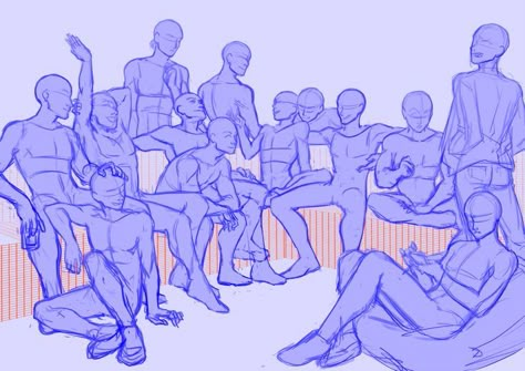 Friend Group Drawing 10 People, Group Photos Drawing Reference, Group Photo Pose Reference, 17 People Drawing Base, Drawing Reference Poses Group Of 3, Friendship Pose Reference Drawing, Prom Reference Drawing, Base Art Pose Reference Group, Ych Group Poses