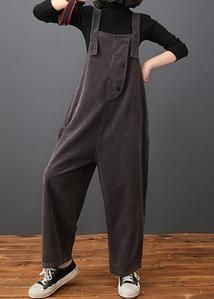 Style Spring Women Pants Plus Size Gray Jumpsuit Pants – Omychic Plus Size Overalls, Goblincore Outfits, Goblincore Fashion, Gray Jumpsuit, Jumpsuit Pants, Grey Jumpsuit, Vintage Jumpsuit, Corduroy Overalls, Balloon Pants