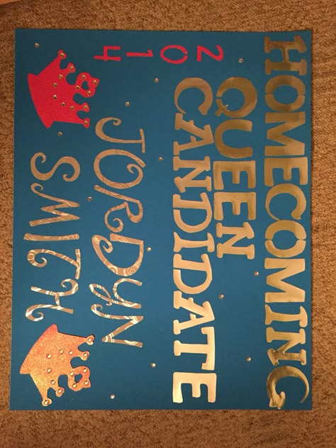 Parade poster; homecoming Homecoming Nomination Poster Ideas, Homecoming Court Poster Ideas For Parade, Homecoming Campain Ideas, Homecoming Princess Posters, Homecoming Parade Signs, Homecoming Court Parade Signs For Cars, Homecoming Car Signs For Parade, Homecoming Parade Posters For Car, Homecoming Court Posters