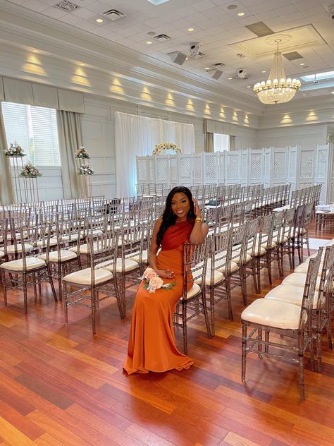 Asoebi Bridesmaid Dresses, Wedding Asoebi, Rust Bridesmaid Dress, Nigerian Wedding, Reception Dress, Burnt Orange, Bridesmaid Dress, Rust, Bridesmaid Dresses