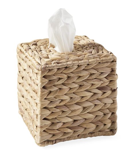 Move Over, Cottagecore: The New Decor Trend Is Coastal Grandmother Facial Tissue Holders, Facial Tissues, Stil Boho, Tissue Box Holder, Water Hyacinth, Basket Shelves, Tissue Box Cover, Tissue Holder, Styl Boho