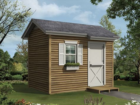 Blaine Storage Shed / Playhouse Plan 002D-4522 | House Plans and More Shed Playhouse, Storage Building Plans, Playhouse Plan, Shed Floor Plans, Shed Floor, Shed Sizes, Build A Playhouse, Cottage Style Homes, House Plans And More