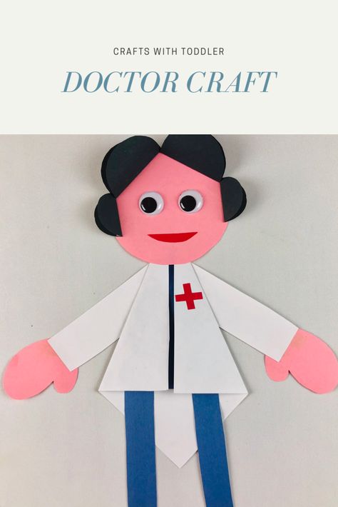 Community helpers crafts for kids- Doctor craft👨‍⚕️ #communityhelpers #communityworkers #doctor #crafts #craftsforkids #diy #diyprojectsforkids #kidscrafts #toddlercraft #kidsactivities Community Helper Art And Craft For Preschool, Doctors Day Crafts For Kids, Nurse Day Crafts For Kids, Occupations Crafts For Kids, Doctor Craft For Preschool, Doctor Arts And Crafts For Kids, Doctor Craft Preschool, Doctor Art Preschool, Occupation Art And Craft For Preschool