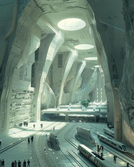 Advanced Technology Concept Art, Future Train, Technology Inspiration, Alien City, Elain Archeron, Scifi Artwork, Future Technology Concept, Exercise For Women, Strange Days