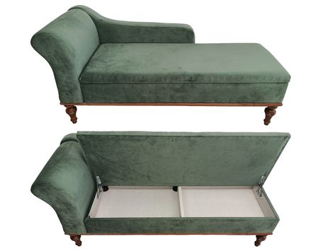 Sage Green Sofa, Chez Lounge, Green Chaise Lounge, Green Chaise, Storage Chaise Lounge, Sofa Lounger, Single Couch, Lounger Sofa, Diy Furniture Chair