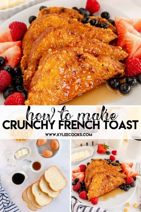 Crunchy French Toast Pioneer Woman, Pioneer Woman Crunchy French Toast, Panko French Toast, Crusted French Toast Recipe, Almond Crusted French Toast, French Toast Crispy, French Toast Recipe Crispy, French Toast Sandwich Ideas, French Toast Cookies Recipe