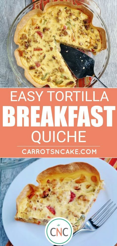 Easy Breakfast Quiche Macro Friendly Quiche, Tortilla Breakfast, Breakfast Tortilla, Egg Tortilla, Breakfast Pie, Breakfast Quiche Recipes, Quiche Recipes Easy, 2b Mindset, Breakfast Quiche