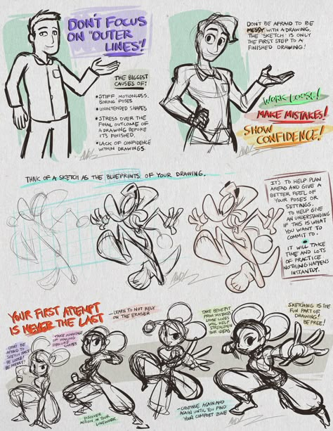 Sketching by AndrewDickman on DeviantArt Comic Tutorial, Art Help, Gesture Drawing, Poses References, Cartoon Drawing, Guided Drawing, Drawing Tutorials, Art Poses, Art Tutorials Drawing