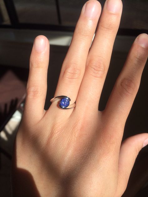 Blue purple tanzanite engagement ring December birthstone Neelam Stone Ring Design For Women, Blue Stone Ring Women, Pagadam Rings For Women, 2ct Emerald Engagement Ring, Rings For Boys, Blue Stone Rings, Engagement Ring Non Traditional, Gold Emerald Engagement Ring, Purple Tanzanite