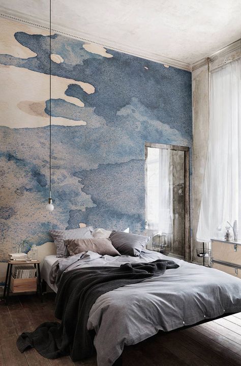 Watercolor Wallpapers from Murals Wallpaper Design Ložnic, Murals Wallpaper, Cat Air, Bohemian Bedroom, Watercolor Wallpaper, Painting Wallpaper, Bedroom Colors, My New Room, New Room