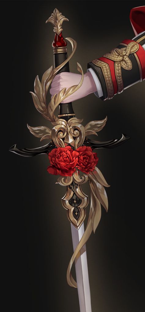 ArtStation - KNIGHT OF THE RED ROSE, YOWON Rose Knight Armor, Rose Rapier Design, Rose Knight Art, Rose Rapier, Rose Character Design, Rose Armor, Rose Knight, Red Armor, Small Sketches