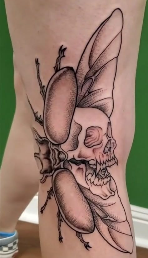 Beetle Tattoo, Insect Tattoo, Bug Tattoo, Sick Tattoo, Elbow Tattoos, Creepy Tattoos, Moth Tattoo, Knee Tattoo, Dream Tattoos