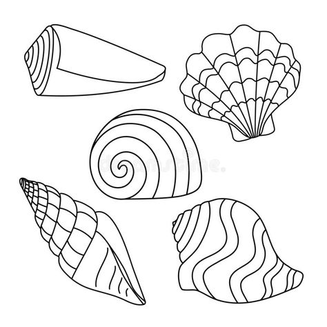 Silhouettes Drawing, Seashell Drawing, Sea Creatures Drawing, Mom Coloring Pages, Shell Drawing, Shell Tattoos, Wave Drawing, Sea Drawing, Line Doodles