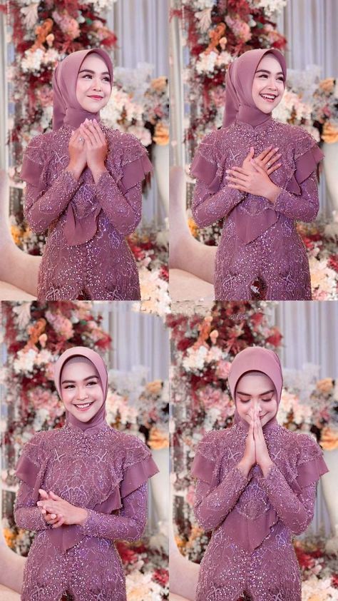 Kebaya Engagement Hijab, Brukat Wisuda, Pose Tunangan, Baju Bridesmaid Hijab, Bridesmaid Kebaya, Siger Sunda, Renda Kebaya, Mix And Match Outfits Hijab, Pose Pengantin