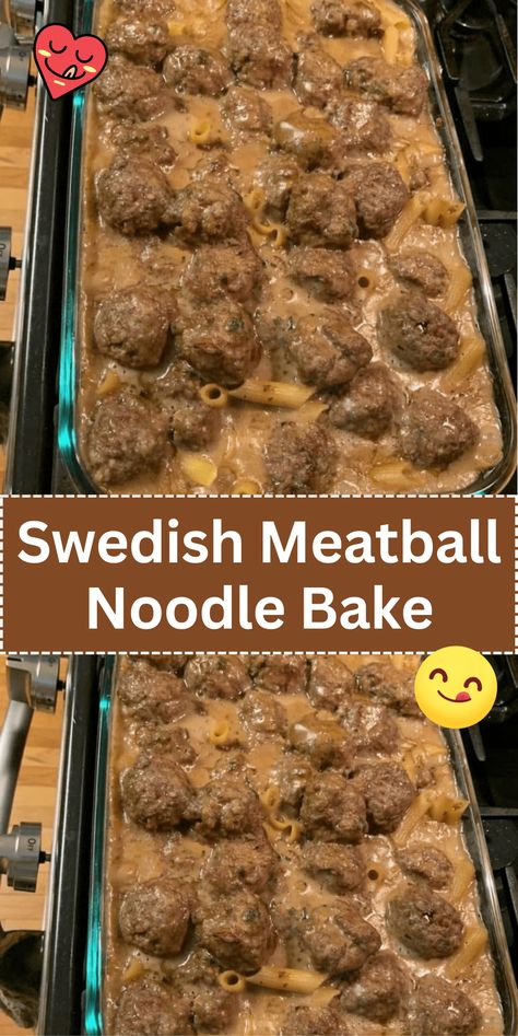 Combine two comforting classics with Swedish Meatball Noodle Bake. Flavorful Swedish meatballs, egg noodles, and a creamy sauce baked together for a hearty dish. Meatball Noodle Bake, Baked Swedish Meatballs, Shallot Sauce, Lingonberry Jam, Meatball Casserole Recipe, Noodle Bake, Meatball Dishes, Meatball Casserole, Meatball Recipes Easy