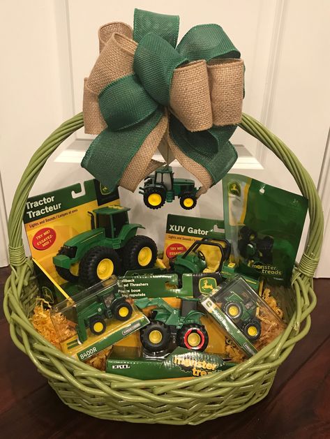 Zoo Gift Basket Ideas, Birthday Baskets, Auction Gift Basket Ideas, Easter Basket Themes, Raffle Ideas, John Deere Baby, Auction Basket, Auction Baskets, Appreciation Gifts Diy