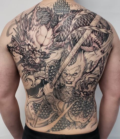 Koi Tattoo Sleeve, Canada Tattoo, Japanese Tattoos For Men, Backpiece Tattoo, Monkey Tattoos, King Tattoos, Full Back Tattoos, Thai Tattoo, Irezumi Tattoos