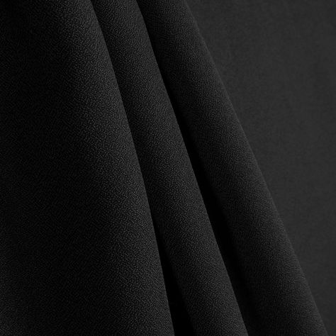 Black Polyester Crepe Fabric Polyester Fabric Texture Clothing, Black Fabric Aesthetic, Crepe Fabric Texture, Polyester Fabric Texture, Black Fabric Texture, Black Moodboard, Matt Fabric, Black Fabrics, Black Polyester Fabric