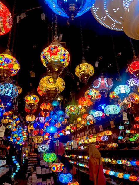 Turkish Lamp Aesthetic, Turkish Aesthetic, Colourful Aesthetic, London 2022, Ramadan Kareem Pictures, Marrakech Travel, Camden London, Fairy Lights Bedroom, Abstract Embroidery