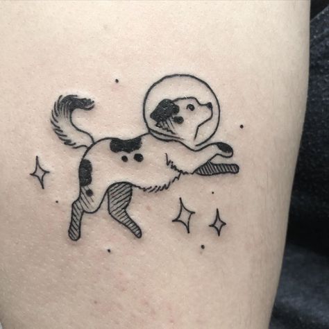 Aesthetic Tattoo Ideas, Funky Tattoos, 4 Tattoo, Space Dog, Cute Little Tattoos, Aesthetic Tattoo, Dream Tattoos, Dog Tattoo, Dope Tattoos