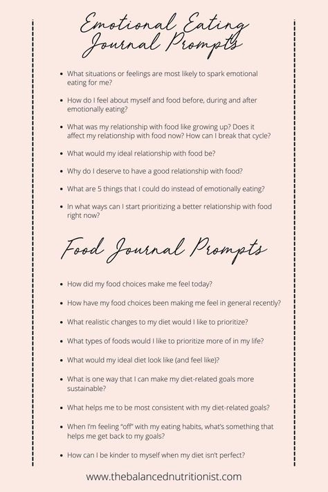 Self Love Journal Prompts for Wellness Journal Prompts For Mindful Eating, Weight Journal Prompts, Food Journal Prompts, Slow Living Journal Prompts, Journal Prompts For Overeating, Journal Prompts For Emotional Eating, Journal Prompts For Eating, Eating Journal Prompts, Nighttime Journal