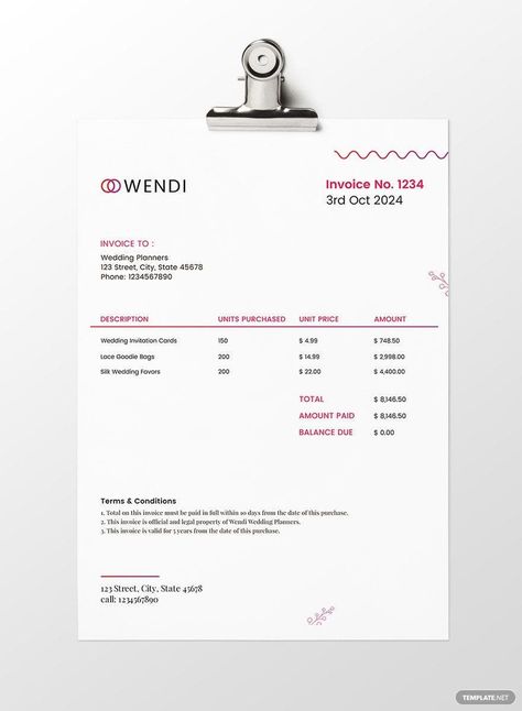 Wedding Planners Invoice Template Event Planner Quotes, Photography Invoice Template, Quotation Template, Photography Invoice, Quotation Format, Numbers Template, Planner Quotes, Wedding Planner Business, Event Planning Quotes