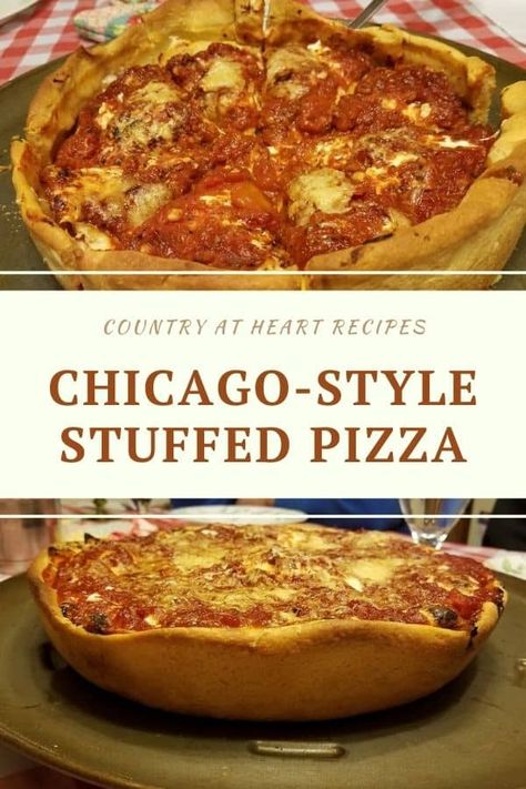 Chicago Stuffed Pizza Recipe, Goofy Movie Pizza Recipe, Chicago Stuffed Pizza, Cheese Stuffed Pizza, Chicago Recipes, White Sauce Pizza Recipe, Stromboli Recipes, Pizza Stromboli, Hamburger Pie