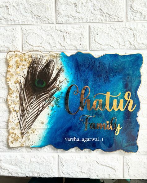 Your name our art- the perfect welcome home 🏠🧿 Turn your name into a masterpiece with our handcrafted, customised resin name plate 🦚🚪 Dm to know more 🌱 Resin name plate, name plate design, Bangalore resin art, Bangalore resin photo frame, wedding gift ideas, trending reel, housewarming gift ideas Resin Name Plates For Home, Resin Name Plate, Photo Frame Wedding, Resin Photo Frame, Resin Photo, Housewarming Gift Ideas, Name Plates For Home, Name Plate Design, Wedding Gift Ideas