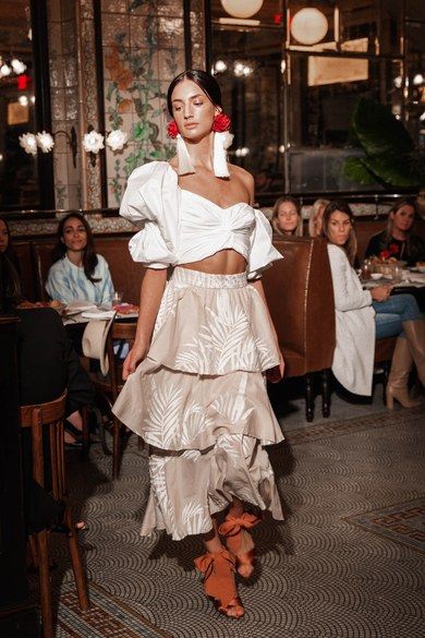 Johanna Ortiz Resort 2019 collection, runway looks, beauty, models, and reviews. Ethno Style, 2019 Style, Oktoberfest Outfit, Resort Fashion, Johanna Ortiz, Top And Skirt, Fashion Show Collection, Look Fashion, Runway Fashion