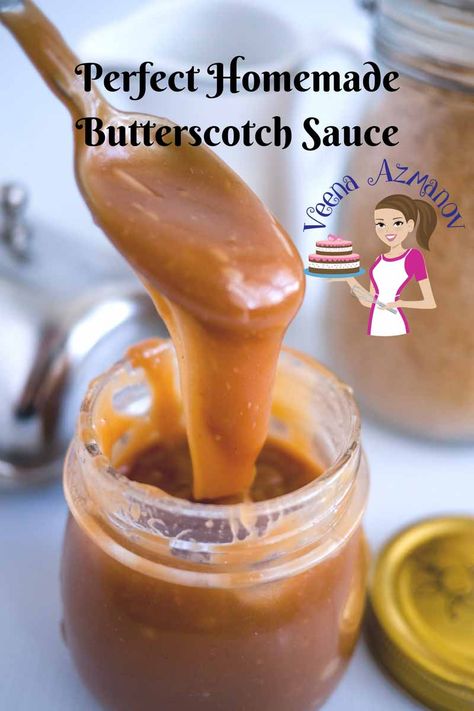 Butterscotch Sauce Without Cream, Butterscotch Sauce Homemade, Butterscotch Ice Cream Topping, Homemade Butterscotch Syrup, Homemade Butterscotch Sauce, Butterscotch Recipes Homemade, Butterscotch Syrup Recipe, Butterscotch Pancakes, Butterscotch Sauce Recipe