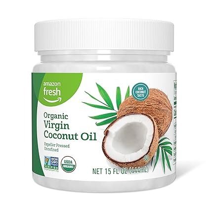 Amazon.com : Amazon Fresh, Organic Virgin Coconut Oil, 15 Fl Oz (Previously Happy Belly, Packaging May Vary) : Grocery & Gourmet Food Coconut Oil Substitute, Oil Substitute, Dog Skin Problem, Amazon Fresh, Best Coconut Oil, Coconut Oil For Dogs, Refined Coconut Oil, Organic Virgin Coconut Oil, Extra Virgin Coconut Oil