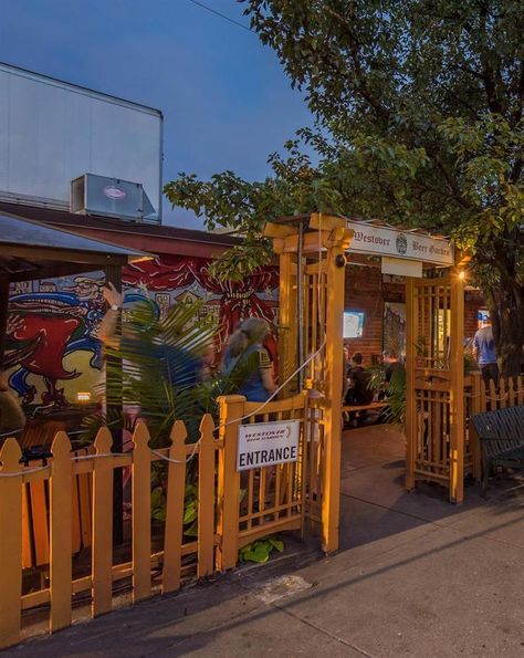 Outdoor Restaurant Kitchen Design, Beer Garden Entrance, Cafe Garden Design Outdoor, Acadian Kitchen, Grill Restaurant Design, Wood Backdrop Wedding, Backyard Beer Garden, Beer Garden Design, Beer Garden Ideas