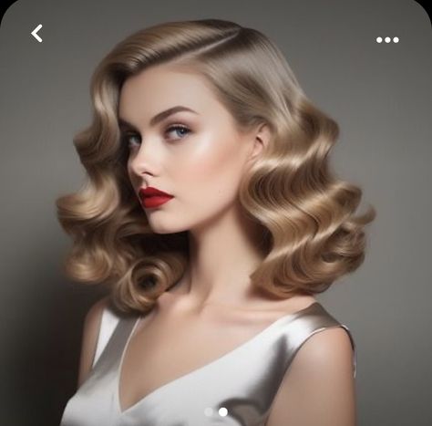 Glam Waves Short Hair, 1950 Hairstyles, Vintage Waves Hair, Hollywood Glamour Hair, Hollywood Glam Hair, Old Hollywood Hair, Vintage Hairstyle, Hollywood Curls, Vintage Curls