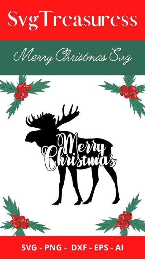 Antler Svg, Moose Svg, Christmas Dear, Cricut Christmas Ideas, Christmas Shirt Svg, Christmas Moose, Christmas Cut Files, Silhouette Christmas, Christmas Sleigh