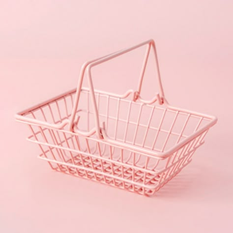 Pink Supermarket, Shopping Pink Aesthetic, Shopping Baskets, Pink Shopping Icon, Shopping Basket Aesthetic, Pink Life Aesthetic, Pink Shop, Pink Shopping Aesthetic, Pastel Shop